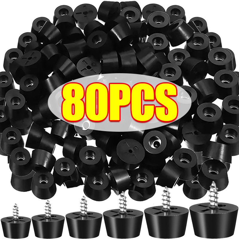 Furniture Hardware For Legs - 80/8pcs Rubber Pads Floor Protectors Non-slip
