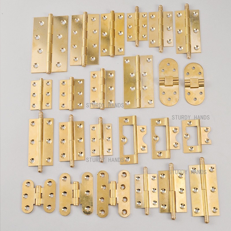Furniture Hardware Gold - 10pcs brass hinges, gold hinges wardrobe