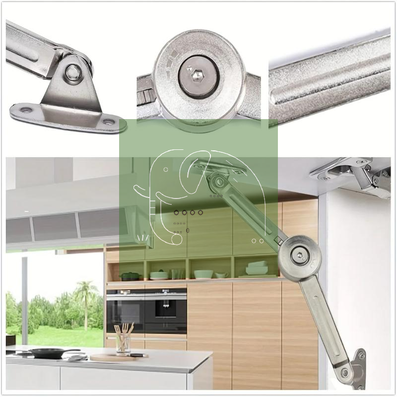 Soft Close Hinge - Lid Support Hinge Satin Nickel Folding