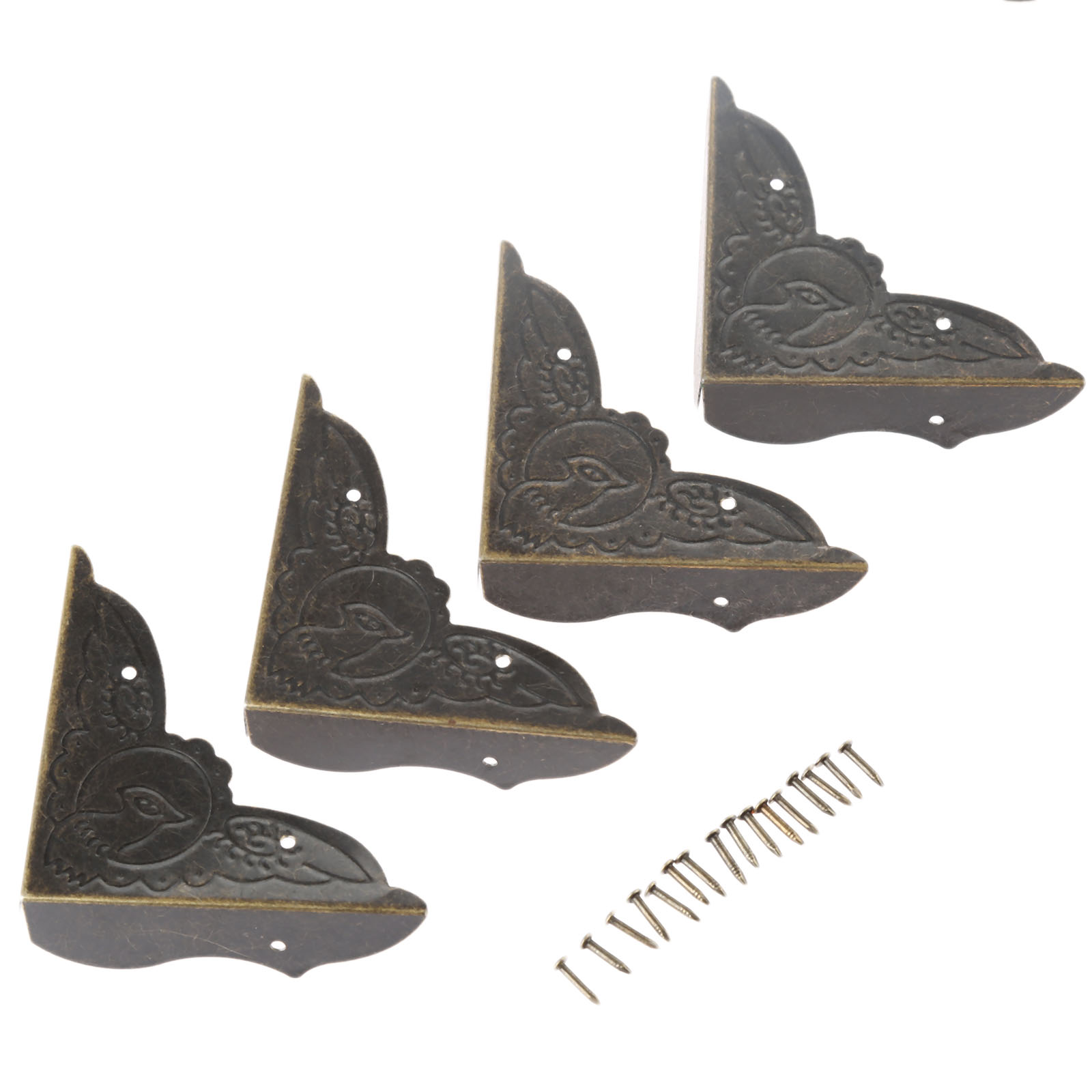 Furniture Hardware For Legs - 4Pcs Antique Brass Corner Bracket Jewelry