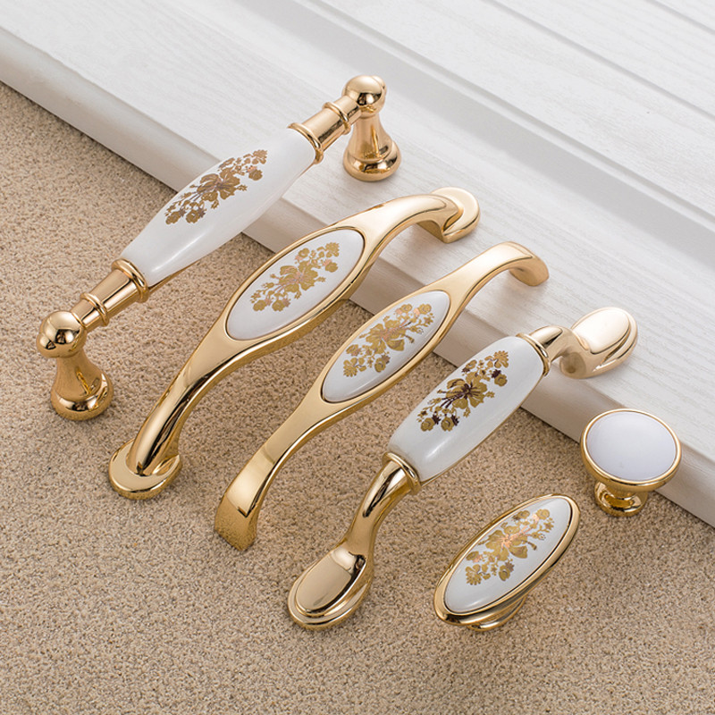 European Gold Flower Ceramic H - Furniture Hardware Gold recensione e prezzo