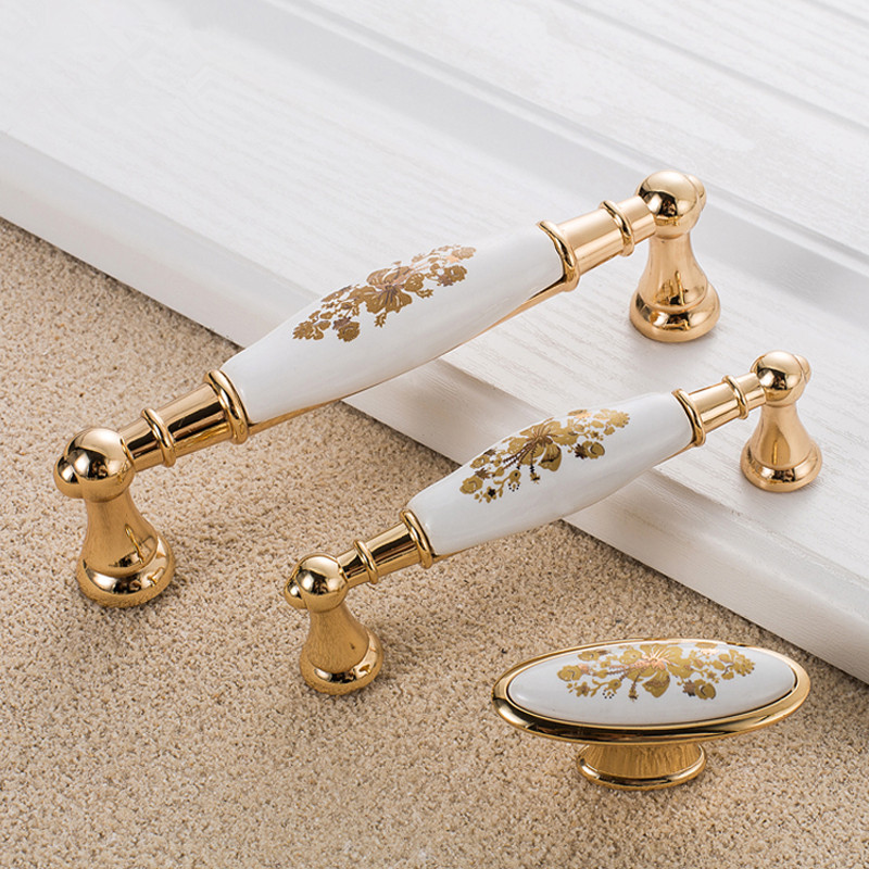 European Gold Flower Ceramic H - Furniture Hardware Gold recensione e prezzo