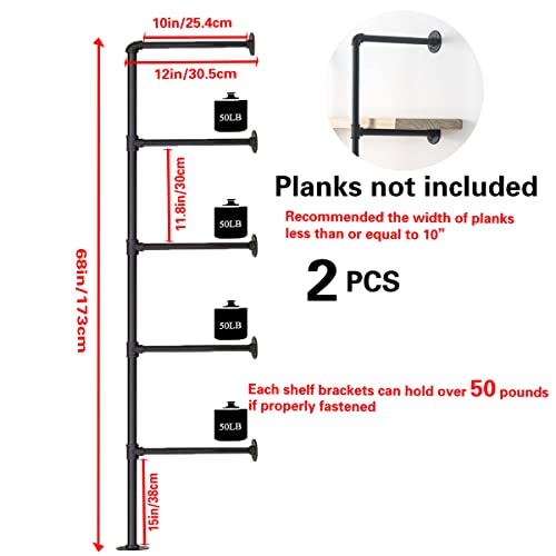 Industrial Iron Pipe Shelf Bra - Furniture Hardware Black recensione e prezzo