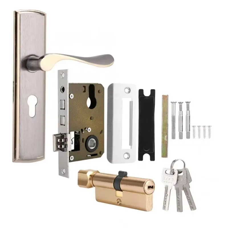 Gold Door Handle Lock Silent H - Furniture Hardware Gold recensione e prezzo