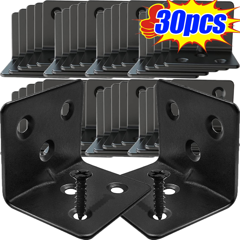 10/30pcs Black L-shaped Right  - Furniture Hardware Black recensione e prezzo