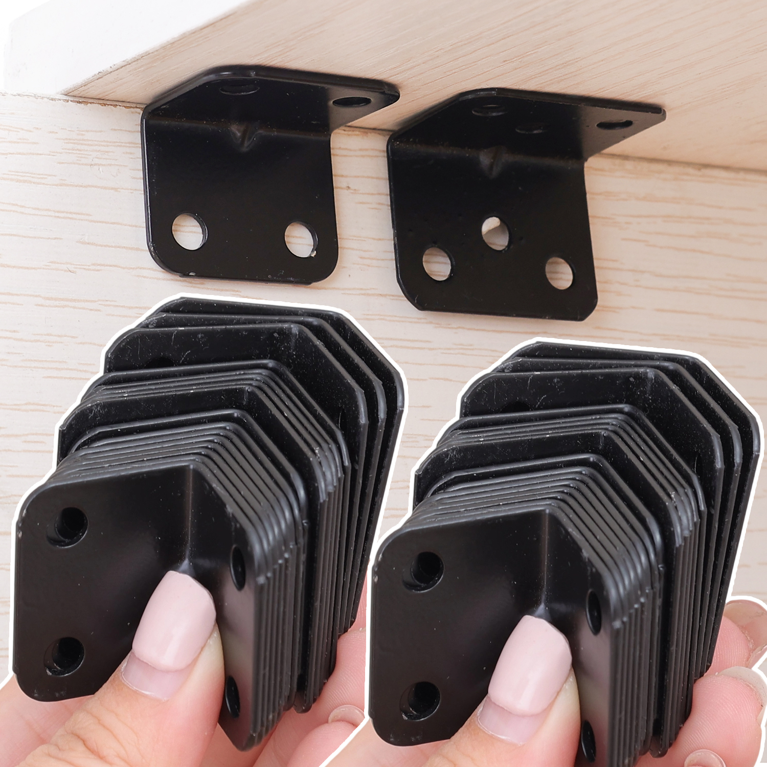 10/30pcs Black L-shaped Right  - Furniture Hardware Black recensione e prezzo