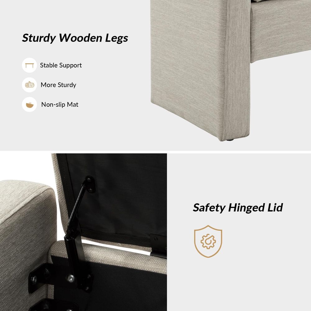 Modern Upholstered Storage Ben - Soft Close Hinge recensione e prezzo