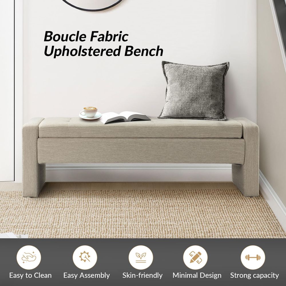 Modern Upholstered Storage Ben - Soft Close Hinge recensione e prezzo